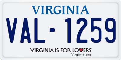 VA license plate VAL1259