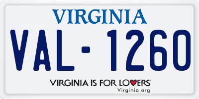 VA license plate VAL1260