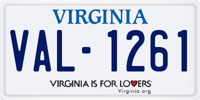 VA license plate VAL1261