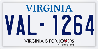 VA license plate VAL1264