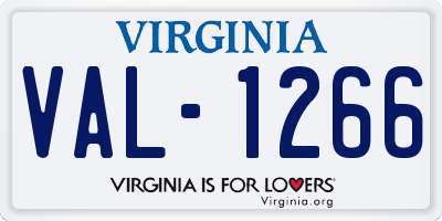 VA license plate VAL1266
