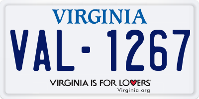 VA license plate VAL1267