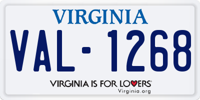 VA license plate VAL1268