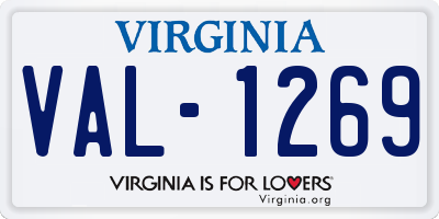 VA license plate VAL1269
