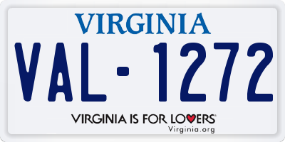 VA license plate VAL1272