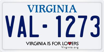 VA license plate VAL1273