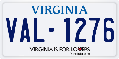 VA license plate VAL1276