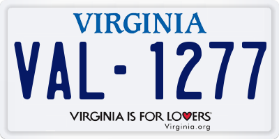 VA license plate VAL1277
