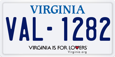 VA license plate VAL1282