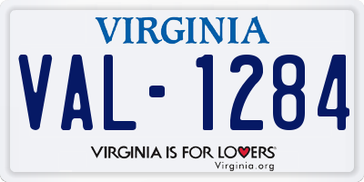 VA license plate VAL1284