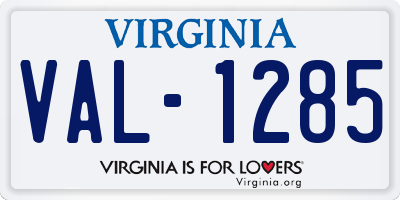 VA license plate VAL1285