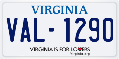 VA license plate VAL1290