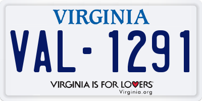 VA license plate VAL1291