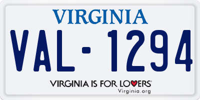 VA license plate VAL1294
