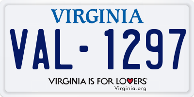 VA license plate VAL1297