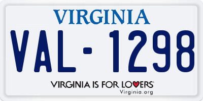VA license plate VAL1298