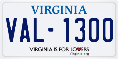 VA license plate VAL1300