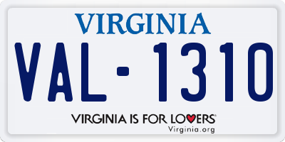 VA license plate VAL1310