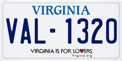 VA license plate VAL1320