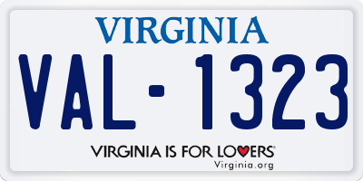 VA license plate VAL1323