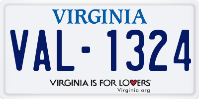 VA license plate VAL1324