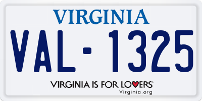 VA license plate VAL1325