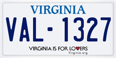 VA license plate VAL1327