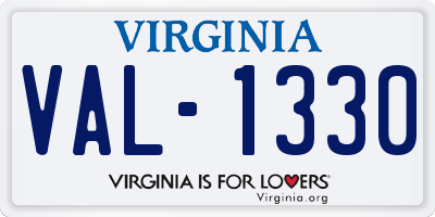 VA license plate VAL1330