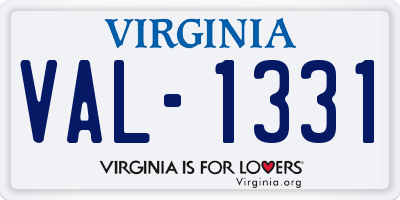 VA license plate VAL1331
