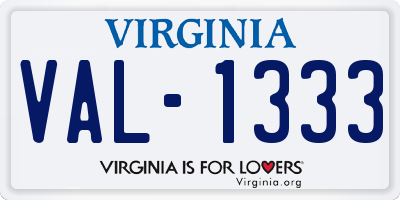 VA license plate VAL1333