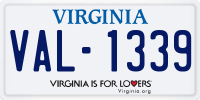 VA license plate VAL1339