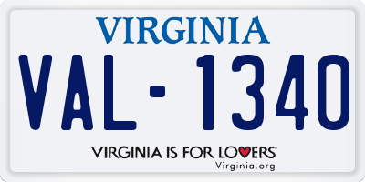 VA license plate VAL1340