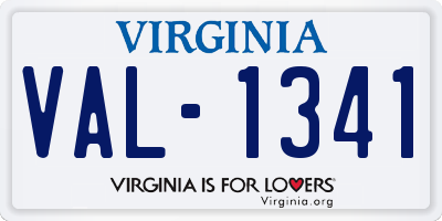 VA license plate VAL1341