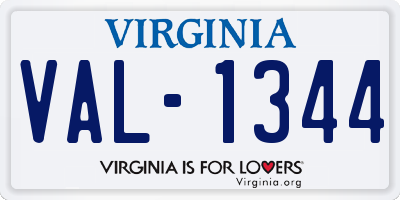 VA license plate VAL1344