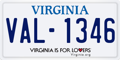 VA license plate VAL1346