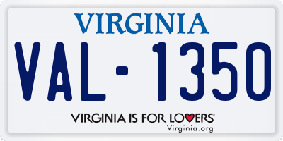 VA license plate VAL1350