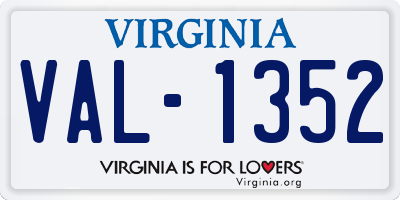 VA license plate VAL1352