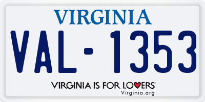 VA license plate VAL1353