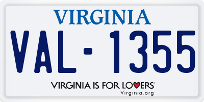 VA license plate VAL1355