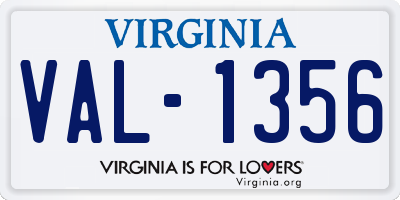 VA license plate VAL1356