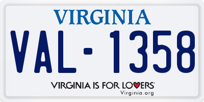 VA license plate VAL1358