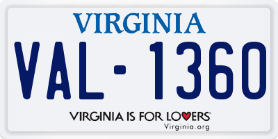 VA license plate VAL1360