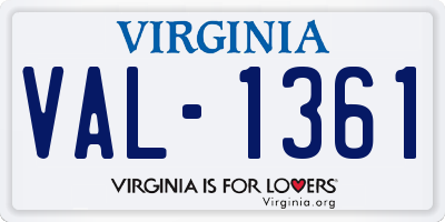VA license plate VAL1361