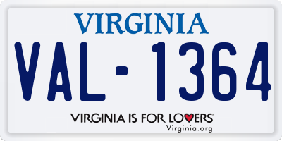 VA license plate VAL1364