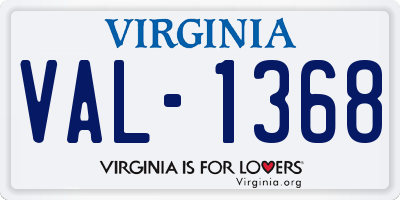 VA license plate VAL1368