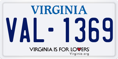 VA license plate VAL1369