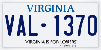 VA license plate VAL1370