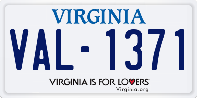 VA license plate VAL1371