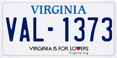 VA license plate VAL1373