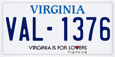 VA license plate VAL1376